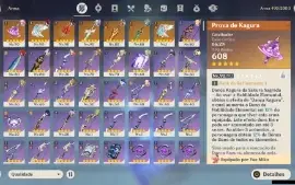GENSHIN IMPACT - AR58, 18 Personagens T5 e 7 armas T5