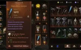 Cruzado Diablo Immortal - Ressonância: 1050 / TC: 6888