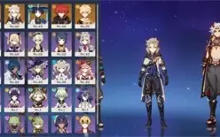 AR40 Itto, Albedo, Andarilho, Diluc + chifres vermelhos