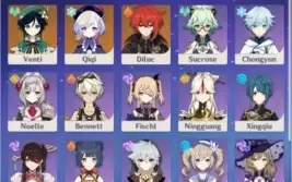 Genshin Impact - Conta AR 52 Xiao, Venti, Qiqi, Diluc,Kazuha