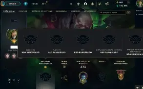 Unranked com 125 Champs e 73 Skins + 800 RP