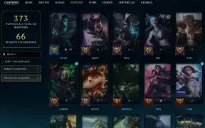 Unranked com 125 Champs e 73 Skins + 800 RP