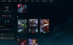 Unranked com 125 Champs e 73 Skins + 800 RP
