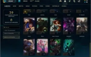 Conta bronze 1 com 14 skins e 34 champs