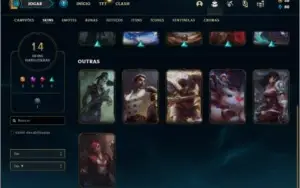Conta bronze 1 com 14 skins e 34 champs