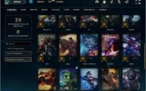 Conta bronze 1 com 14 skins e 34 champs