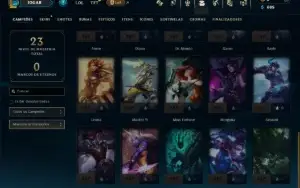 Ouro 4 com 30 Champs e 7 Skins