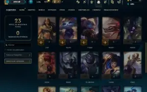 Ouro 4 com 30 Champs e 7 Skins