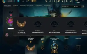 Ouro 4 com 30 Champs e 7 Skins