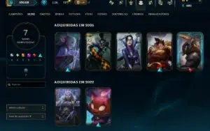 Ouro 4 com 30 Champs e 7 Skins