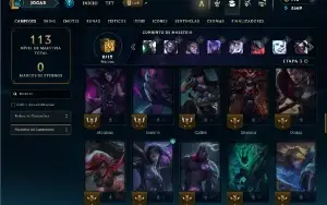 Unranked com 70 Champs e 15 Skins + 1 Prestigio do Pyke