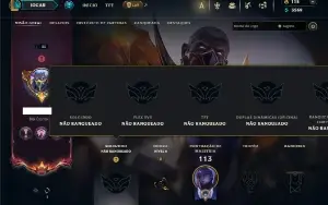 Unranked com 70 Champs e 15 Skins + 1 Prestigio do Pyke