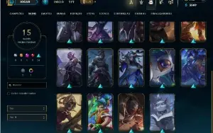 Unranked com 70 Champs e 15 Skins + 1 Prestigio do Pyke