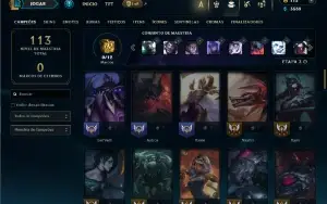 Unranked com 70 Champs e 15 Skins + 1 Prestigio do Pyke