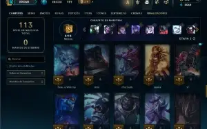 Unranked com 70 Champs e 15 Skins + 1 Prestigio do Pyke