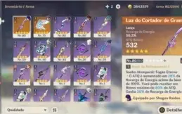 Genshin ar 47 com hutao, Raiden c2 com luz cortador de grama