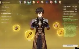 conta genshim AR 53 build perfeita com 3 5* dilluc cons 2