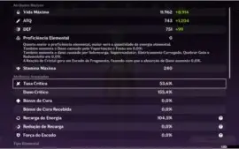 conta genshim AR 53 build perfeita com 3 5* dilluc cons 2