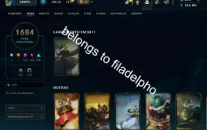 1684 Skins+Ahri VIP + Skins Raras(Pax, Silver Kayle, etc)