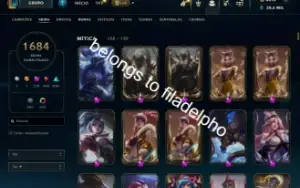 1684 Skins+Ahri VIP + Skins Raras(Pax, Silver Kayle, etc)