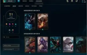 Conta LoL Platina com Skin Rara