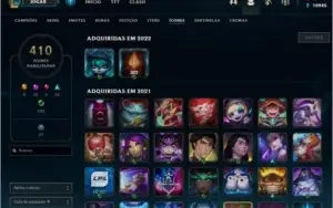CONTA LOL GOLD 766 SKINS MMR ALTO/CONTA VALORANT 30 SKINS+