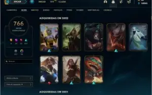CONTA LOL GOLD 766 SKINS MMR ALTO/CONTA VALORANT 30 SKINS+
