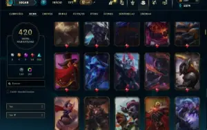 Unranked com TODOS os champs e 420 Skins( Nivel 398 )