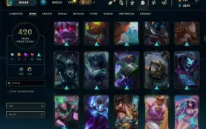 Unranked com TODOS os champs e 420 Skins( Nivel 398 )