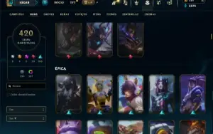 Unranked com TODOS os champs e 420 Skins( Nivel 398 )