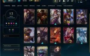 Platina 2 com 50 Champs e 13 Skins