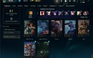 Platina 2 com 50 Champs e 13 Skins