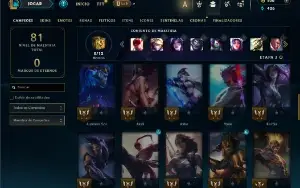 Platina 2 com 50 Champs e 13 Skins