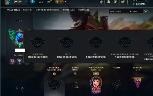 Unranked com 150 Champs e 145 Skins ( MAIN TOP )