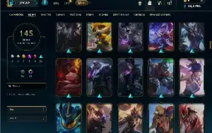 Unranked com 150 Champs e 145 Skins ( MAIN TOP )