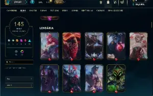 Unranked com 150 Champs e 145 Skins ( MAIN TOP )