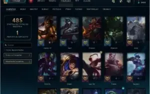 conta lol bem completa lv 314 137 champs e 47 skins (boas)