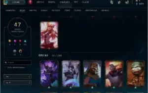 conta lol bem completa lv 314 137 champs e 47 skins (boas)