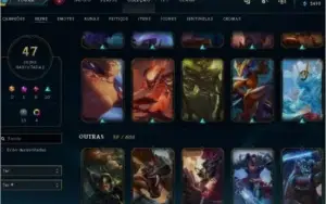 conta lol bem completa lv 314 137 champs e 47 skins (boas)