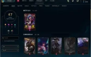 conta lol bem completa lv 314 137 champs e 47 skins (boas)