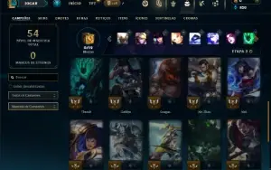 Unranked com 27 Champs e 4 Skins