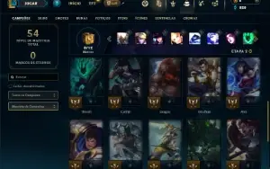 Unranked com 27 Champs e 4 Skins