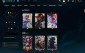 Conta lol com muitas skins