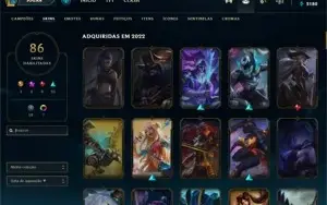 conta  lol com 86 skin
