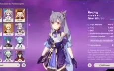 Keqing C1 e klee + lança celestial AR46