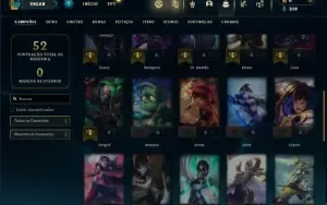 Diamante 4 com 40 Champs e 12 Skins + 2 Fragmentos