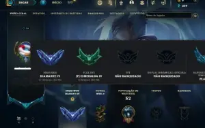 Diamante 4 com 40 Champs e 12 Skins + 2 Fragmentos