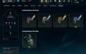 Diamante 4 com 40 Champs e 12 Skins + 2 Fragmentos
