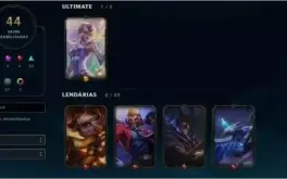 CONTA LOL 44 SKINS 124 CHAMPS LVL 285