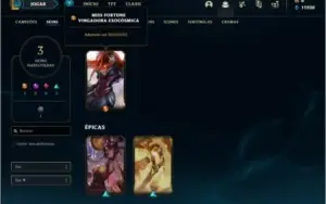 Conta ouro 4 baratinha com 22 champs e 3 skins (1 Ultimate)